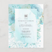 LeahG INK Zee Glass Turquoise Aqua Abstract INVITE Flyer (Achterkant)