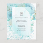 LeahG INK Zee Glass Turquoise Aqua Abstract INVITE Flyer (Achterkant)