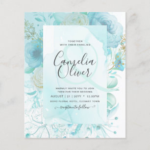 LeahG INK Zee Glass Turquoise Aqua Abstract INVITE Flyer