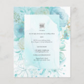 LeahG INK Zee Glass Turquoise Aqua Abstract INVITE Flyer (Achterkant)
