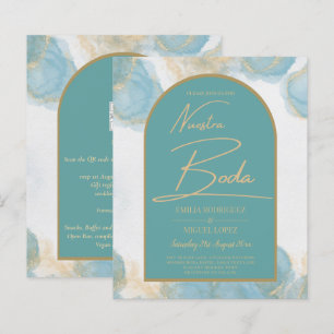 LeahG INK Zee Glass Turquoise Blauwgroen Gold INVI