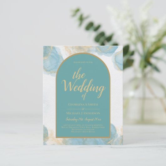 LeahG INK Zee Glass Turquoise Blauwgroen Gold INVI (Staand voorkant)