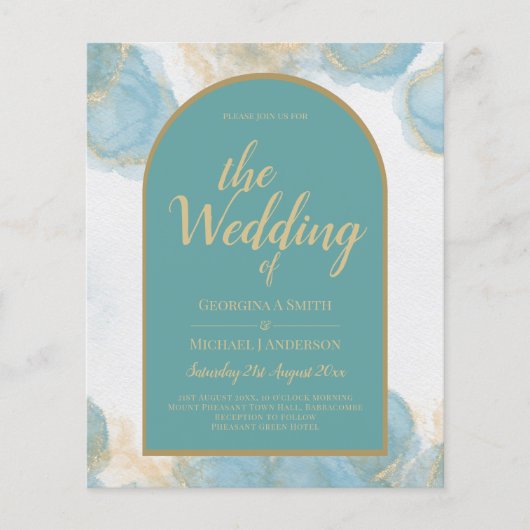 LeahG INK Zee Glass Turquoise Blauwgroen Gold INVI (Voorkant)