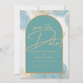 LeahG INK Zee Glass Turquoise Blauwgroen Gold INVI Kaart (Voorkant)