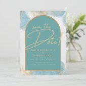 LeahG INK Zee Glass Turquoise Blauwgroen Gold INVI Kaart (Staand voorkant)