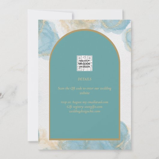 LeahG INK Zee Glass Turquoise Blauwgroen Gold INVI Kaart (Achterkant)