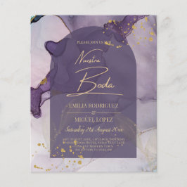 LeahG Inkt Ombre Paars Lavendel Goud Trouw Flyer