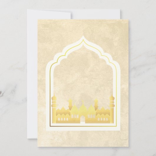 LeahG Islamitische Trouw Gouden Moskee Elegante Ni Kaart (Achterkant)