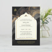 LeahG Islamitische Trouwjurk Zwart Goud Moskee Ele Kaart (Staand voorkant)