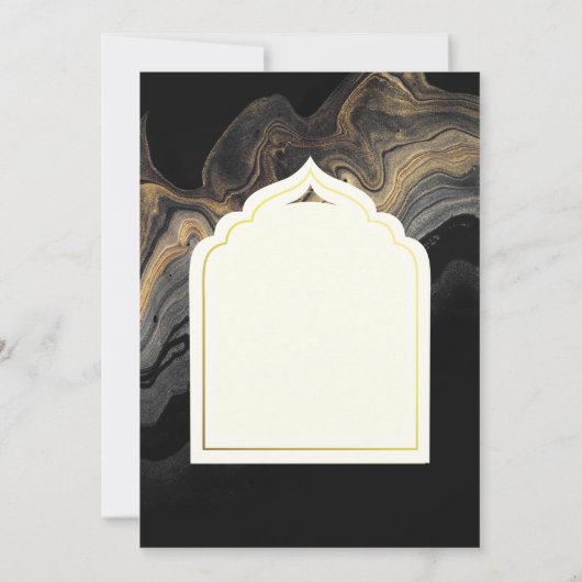 LeahG Islamitische Trouwjurk Zwart Goud Moskee Ele Kaart (Achterkant)