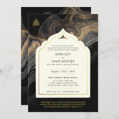 LeahG Islamitische Trouwjurk Zwart Goud Moskee Ele Kaart (Voorkant / Achterkant)