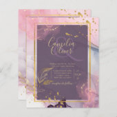 LeahG® Lavender INK Mauve Paars Gold Wedding (Voorkant / Achterkant)