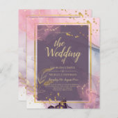 LeahG® Lavender INK Mauve Paars Gold Wedding (Voorkant / Achterkant)