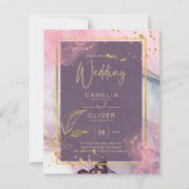 LeahG® Lavender INK Mauve Paars Gold Wedding (Voorkant)