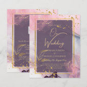 LeahG® Lavender INK Mauve Paars Gold Wedding (Voorkant / Achterkant)
