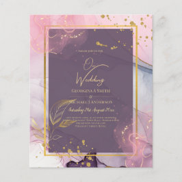 LeahG® Lavender INK Mauve Paars Gold Wedding Flyer