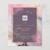 LeahG® Lavender INK Mauve Paars Gold Wedding Flyer (Achterkant)