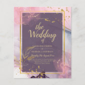 LeahG® Lavender INK Mauve Paars Gold Wedding Flyer (Voorkant)