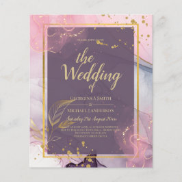 LeahG® Lavender INK Mauve Paars Gold Wedding Flyer