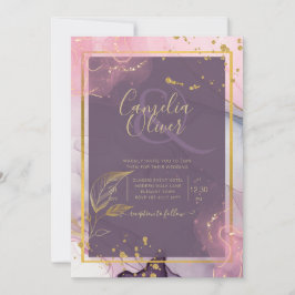 LeahG® Lavender INKT Mauve Paars Goud Trouwring Kaart