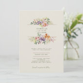 LeahG Lente Zomer Boho Bloem Bloemen Bruiloft Kaart (Staand voorkant)