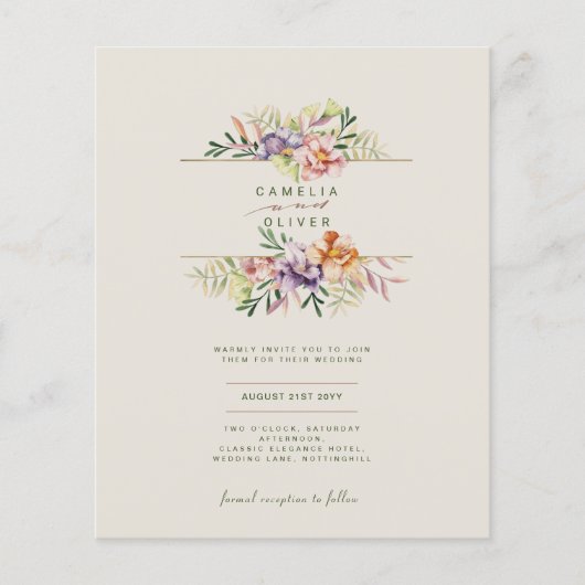 LeahG Lente Zomer Boho Bloemen Bruiloft (Voorkant)