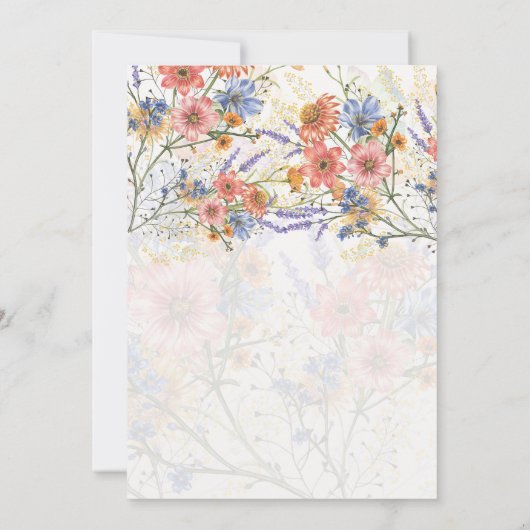 LeahG Lente Zomer Boho Bloemen Bruiloft Kaart (Achterkant)