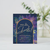 LeahG Marineblauw Paars Goud JEWEL TONES Trouw UIT (Staand voorkant)