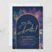 LeahG Marineblauw Paars Goud JEWEL TONES Trouw UIT Kaart (Voorkant)