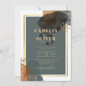 Leahg Modern Abstract BLAUWGROEN AARDE TONEN Bold  Kaart (Voorkant)