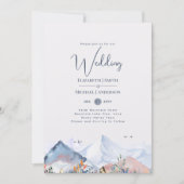 LeahG Mountain Scene Winter Kraft Wedding Kaart (Voorkant)