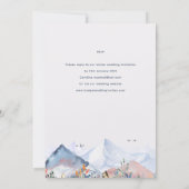 LeahG Mountain Scene Winter Kraft Wedding Kaart (Achterkant)