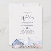 LeahG Mountain Scene Winter Wedding Kaart (Voorkant)