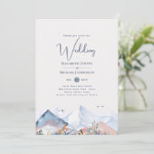 LeahG Mountain Scene Winter Wedding Kaart (Staand voorkant)