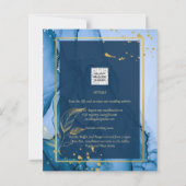 LeahG® Navy Blauwe Gouden Alcohol Inkt Trouwfeest (Achterkant)