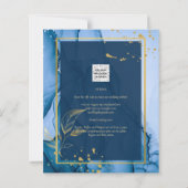 LeahG Navy Blauwe Gouden Alcohol Inkt Trouwfeest (Achterkant)