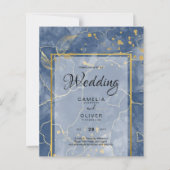 LeahG Navy Blauwe Gouden INK Abstracte Trouw UITNO (Voorkant)