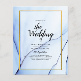 LeahG Navy Blauwe Gouden INK Abstracte Trouw UITNO Flyer