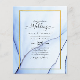 LeahG Navy Blauwe Gouden INK Abstracte Trouw UITNO Flyer