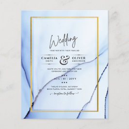 LeahG Navy Blauwe Gouden INK Abstracte Trouw UITNO Flyer