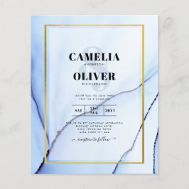 LeahG Navy Blauwe Gouden INK Abstracte Trouw UITNO Flyer