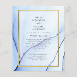 LeahG Navy Blauwe Gouden INK Abstracte Trouw UITNO Flyer