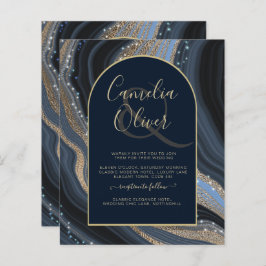 LeahG Navy Blue Gold Agate STERRENNACHT Wedding