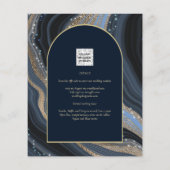 LeahG Navy Blue Gold Agate STERRENNACHT Wedding (Achterkant)