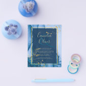 LeahG® Navy Blue Gold Alcohol Ink Wedding Flyer (Enkel)