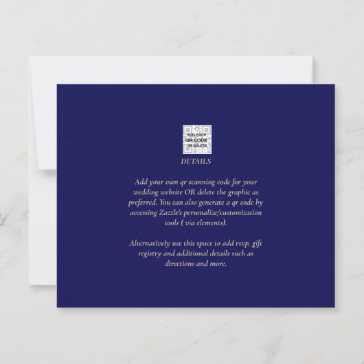 LeahG NAVY BLUE GOLD Greenery Eucalyptus Wedding (Achterkant)