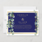 LeahG NAVY BLUE GOLD Greenery Eucalyptus Wedding (Voorkant)