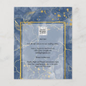 LeahG Navy Blue Gold INK Abstract Wedding INVITE (Achterkant)