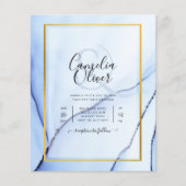 LeahG Navy Blue Gold INK Abstract Wedding INVITE (Voorkant)