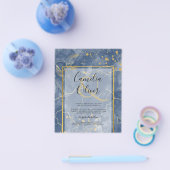 LeahG Navy Blue Gold INK Abstract Wedding INVITE Flyer (Enkel)